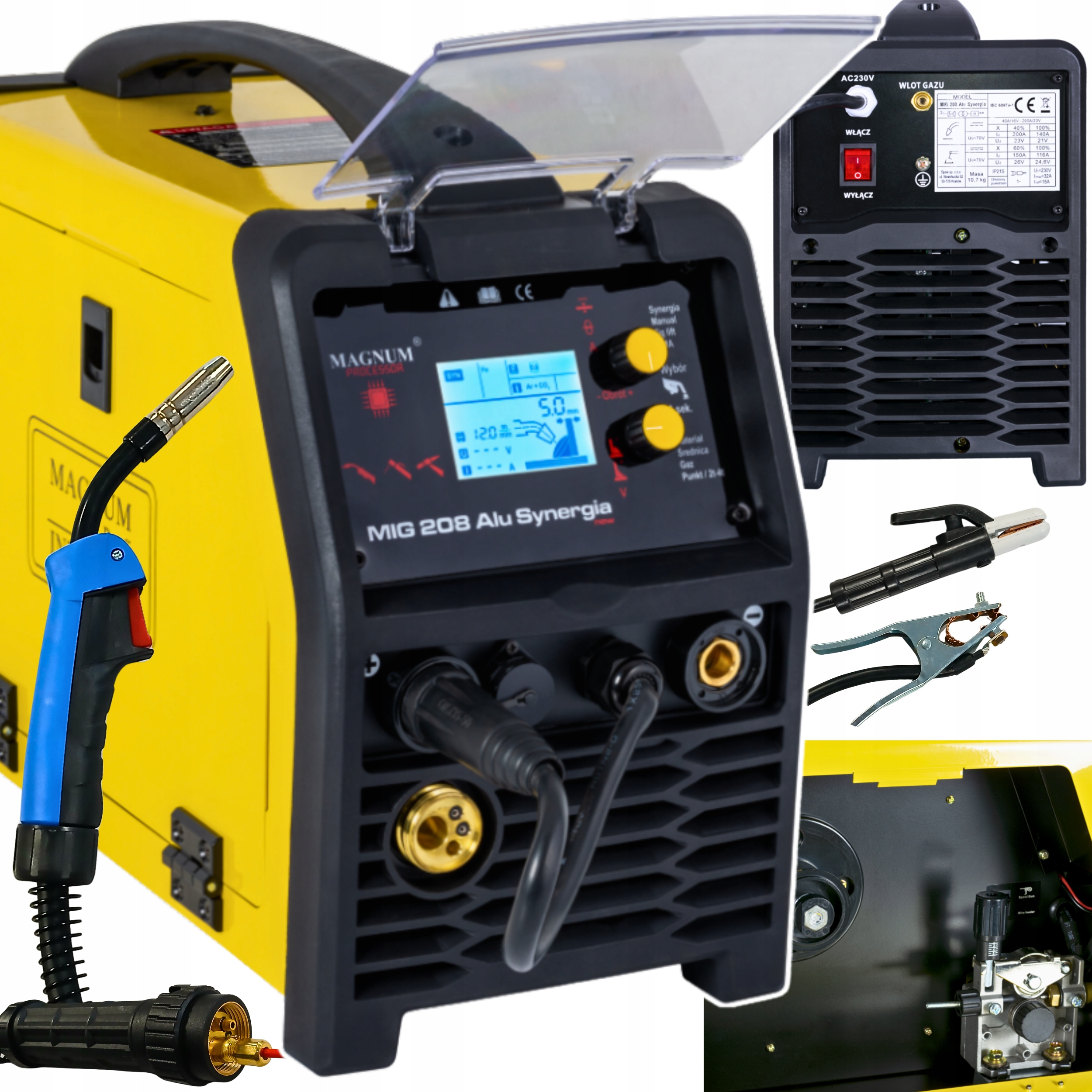 Spawarka inwertorowa migomat Magnum Mig 208 Alu Synergia do miga Mma Tig
