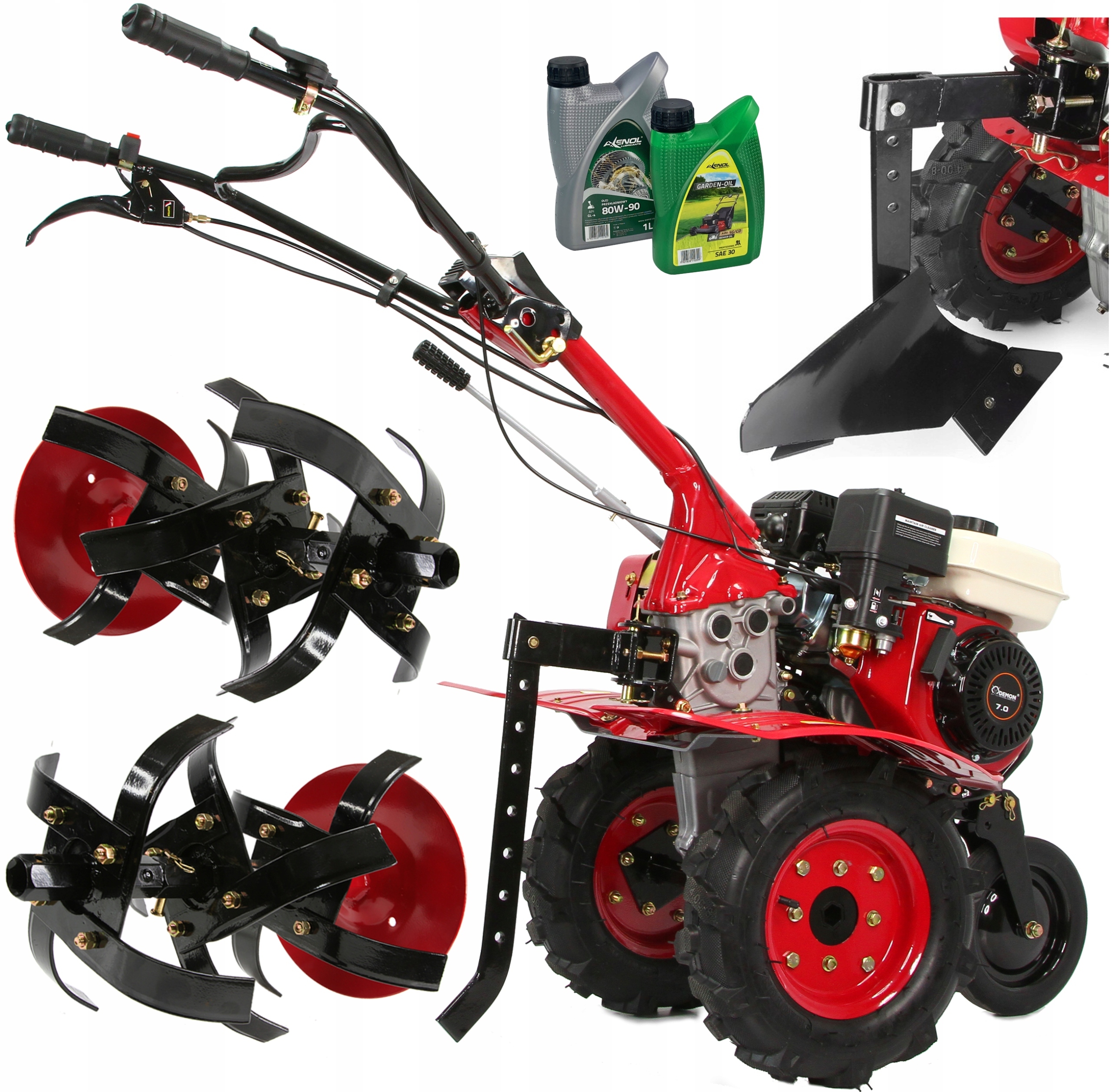 GLEBOGRYZARKA SPALINOWA DZIK 95CM CIĄGNIK 7KM ZESTAW OLEJE + PŁUG