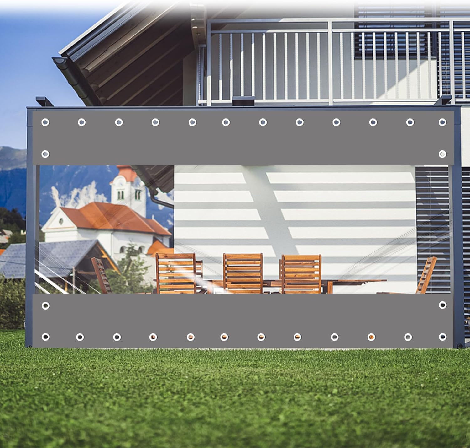 FoundGo Priehľadná Pvc záclona s očkami 045 mm vodotesná 225 x 300 cm