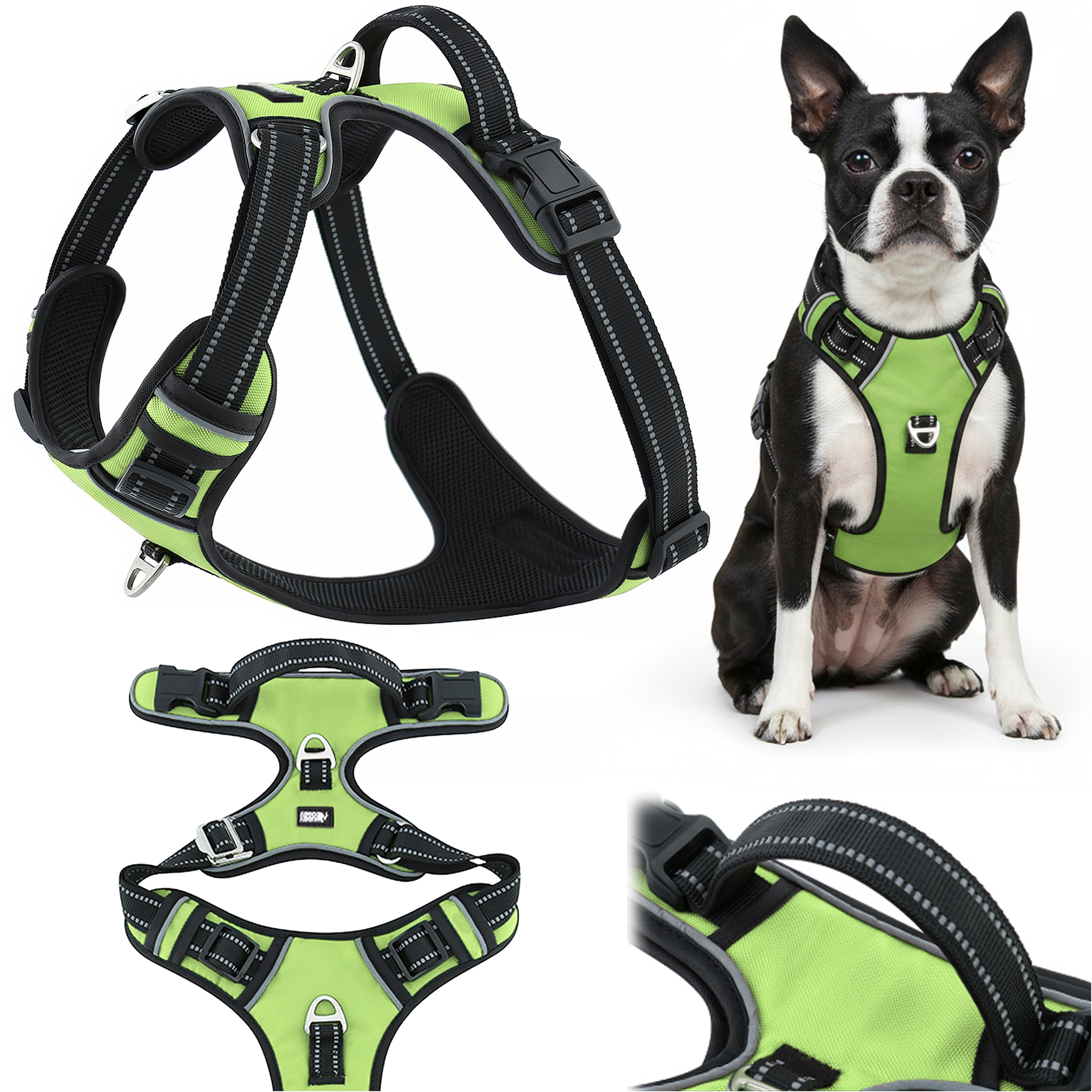 Levně Huggy Doggy beztlakové postroje pro mopse typu guard s regulací easy walk S