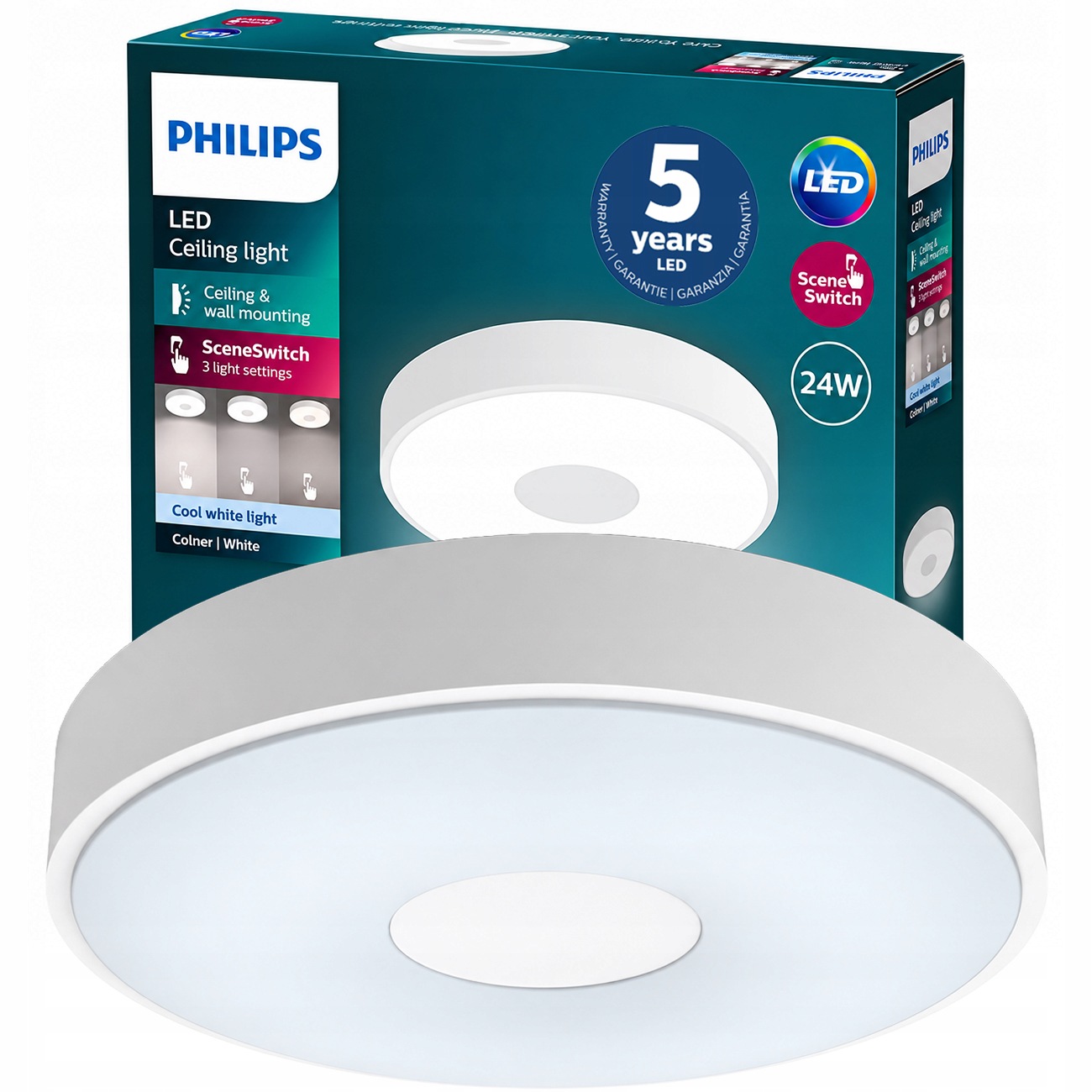 Stropní Svítidlo Led Stropní Svítidlo 24W 4000K Stmívatelná Bílá 39 Cm Coiner Philips