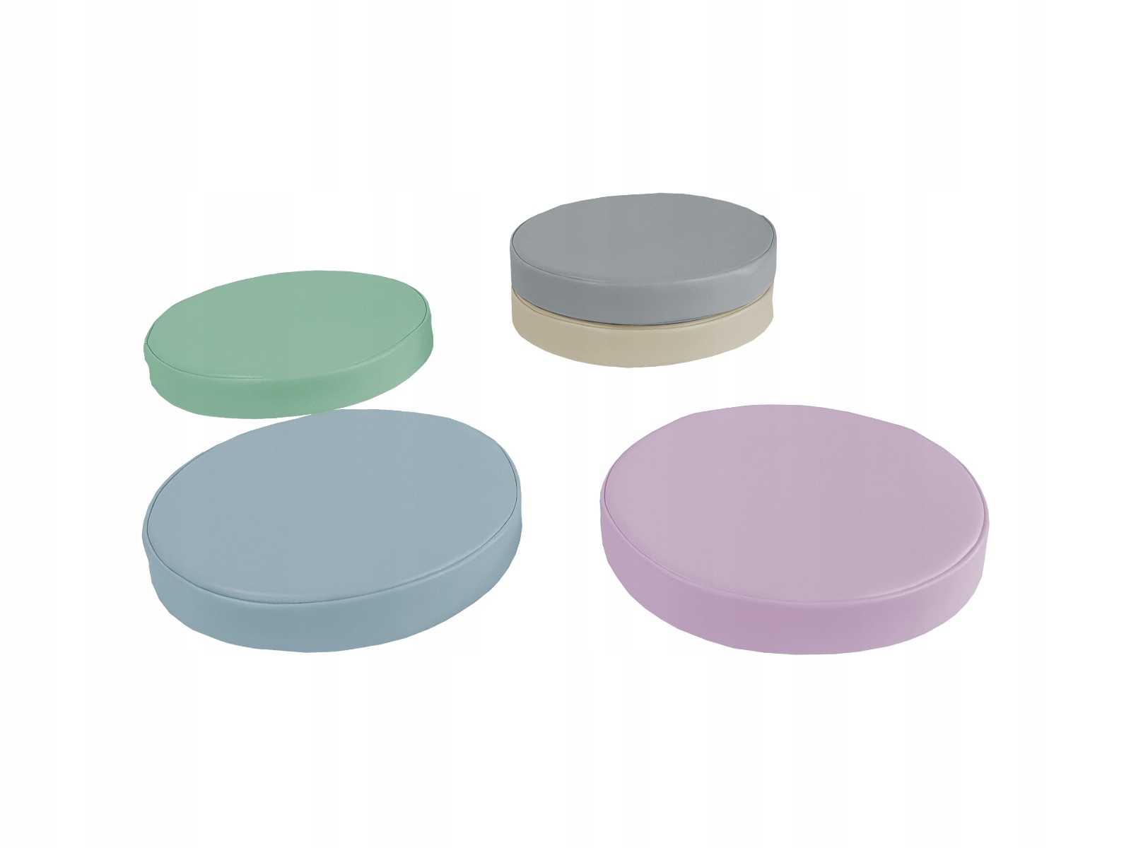 Polštáře kulaté pastelové 30x5 cm 5 ks