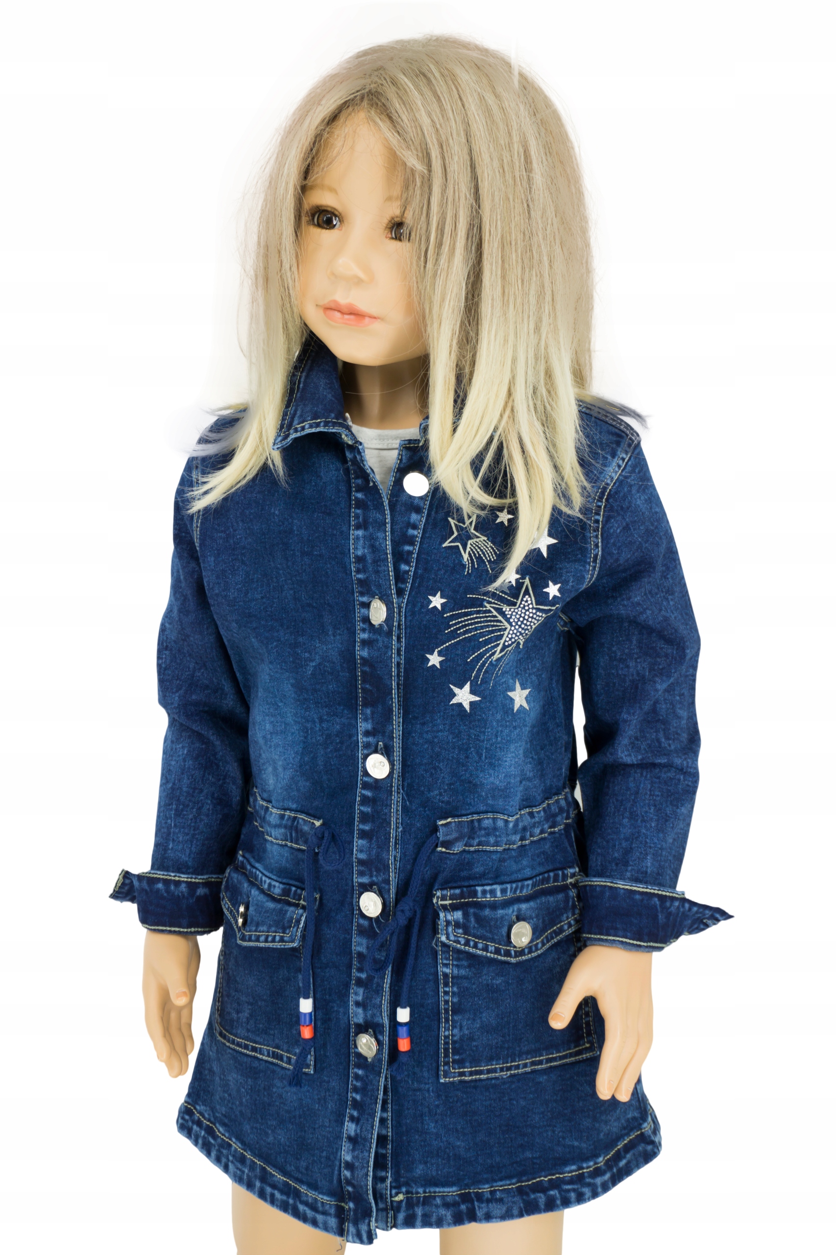 Kurtka płaszcz elastyczny jeans r 98/104 X048 Wiek dziecka 3 lata +