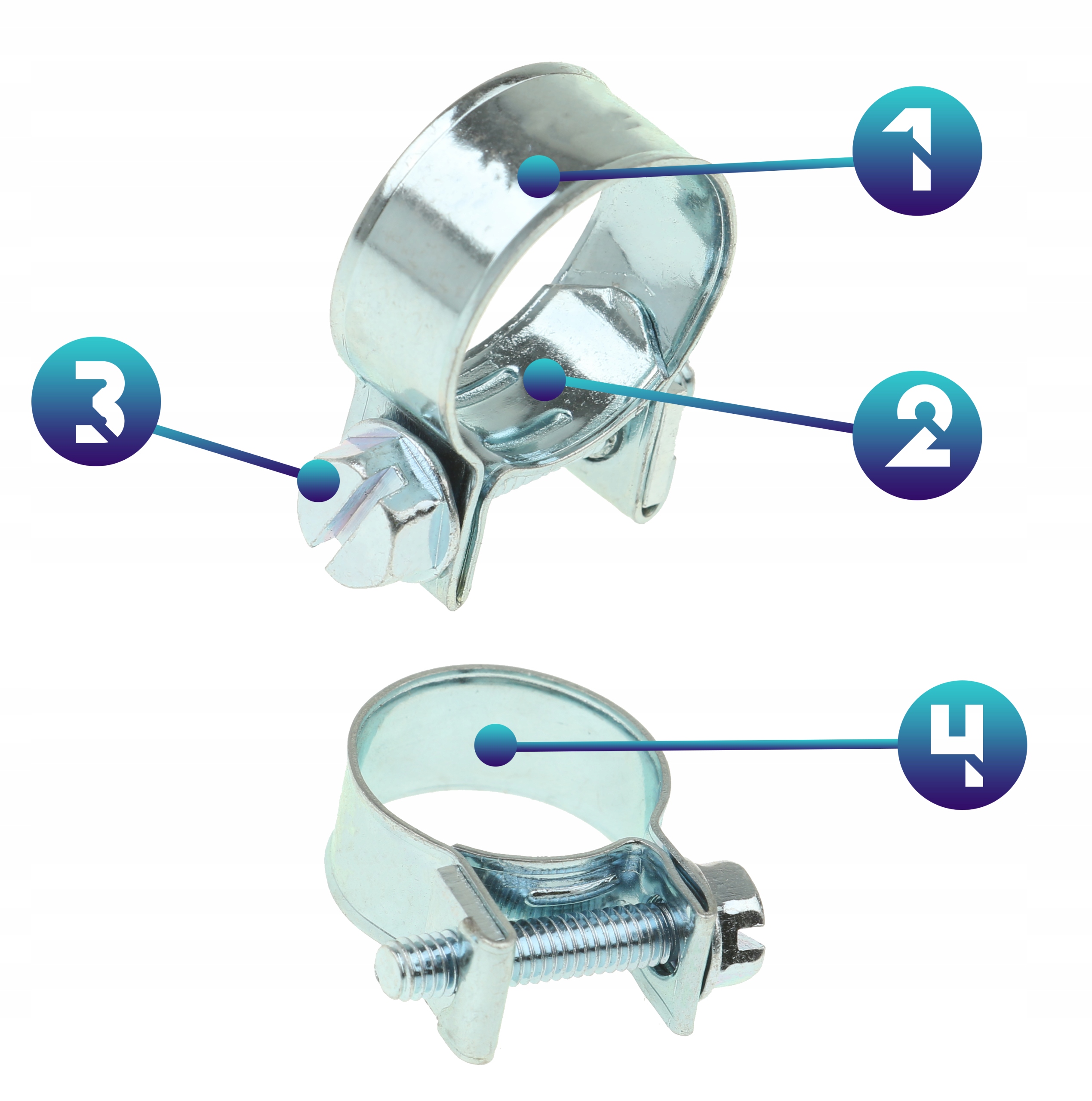 OPASKI ZACISKOWE METALOWE OBEJMY CYBANTY OPASKA MINI GBS SGB 10-12 mm 5 szt Kod producenta M10-12