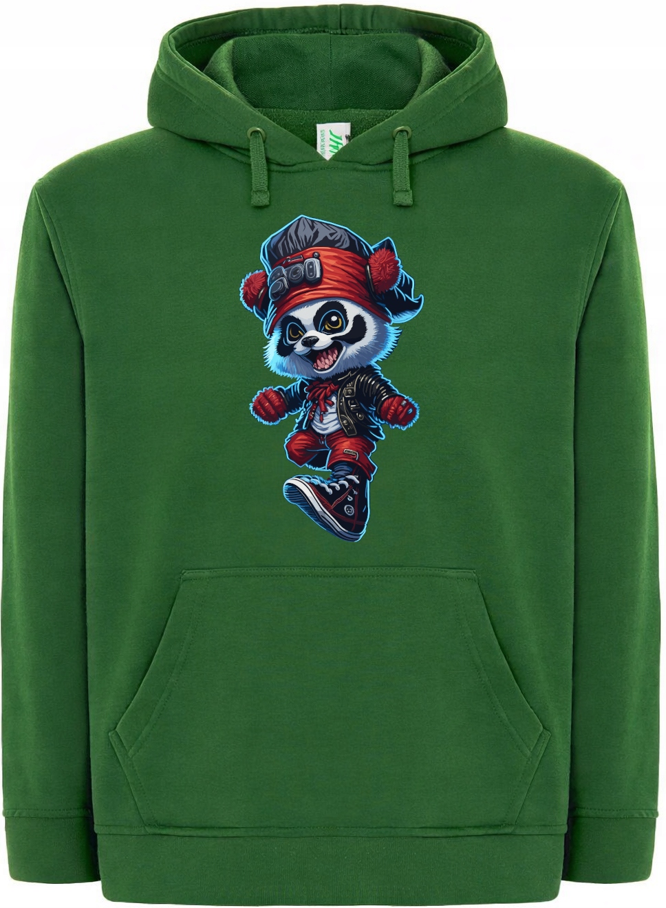 Mikina s kapucí Barevná Veselá Panda s potiskem vel. M