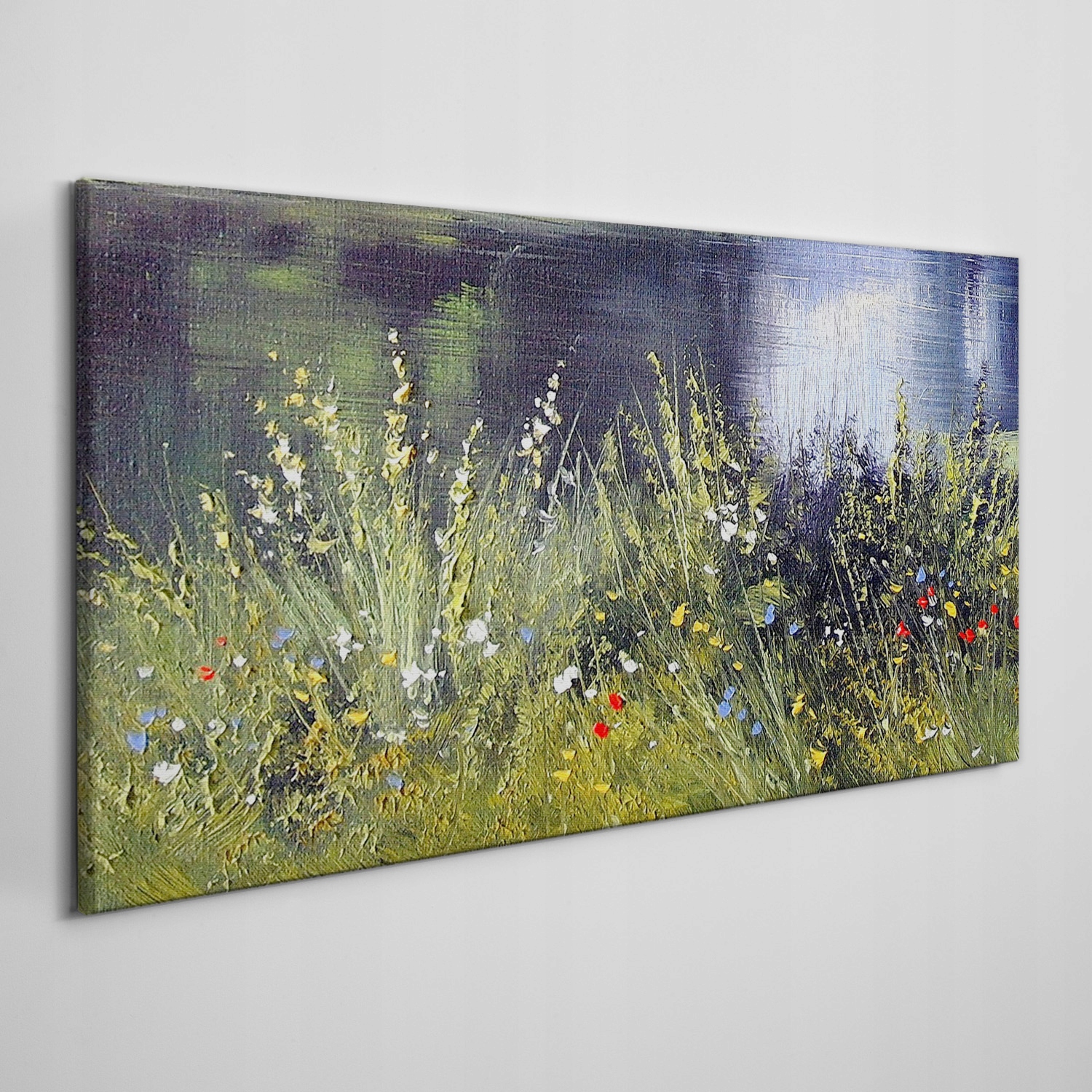 

Obraz na ramie płótno Rzeka kwiaty trawa 100x50 cm