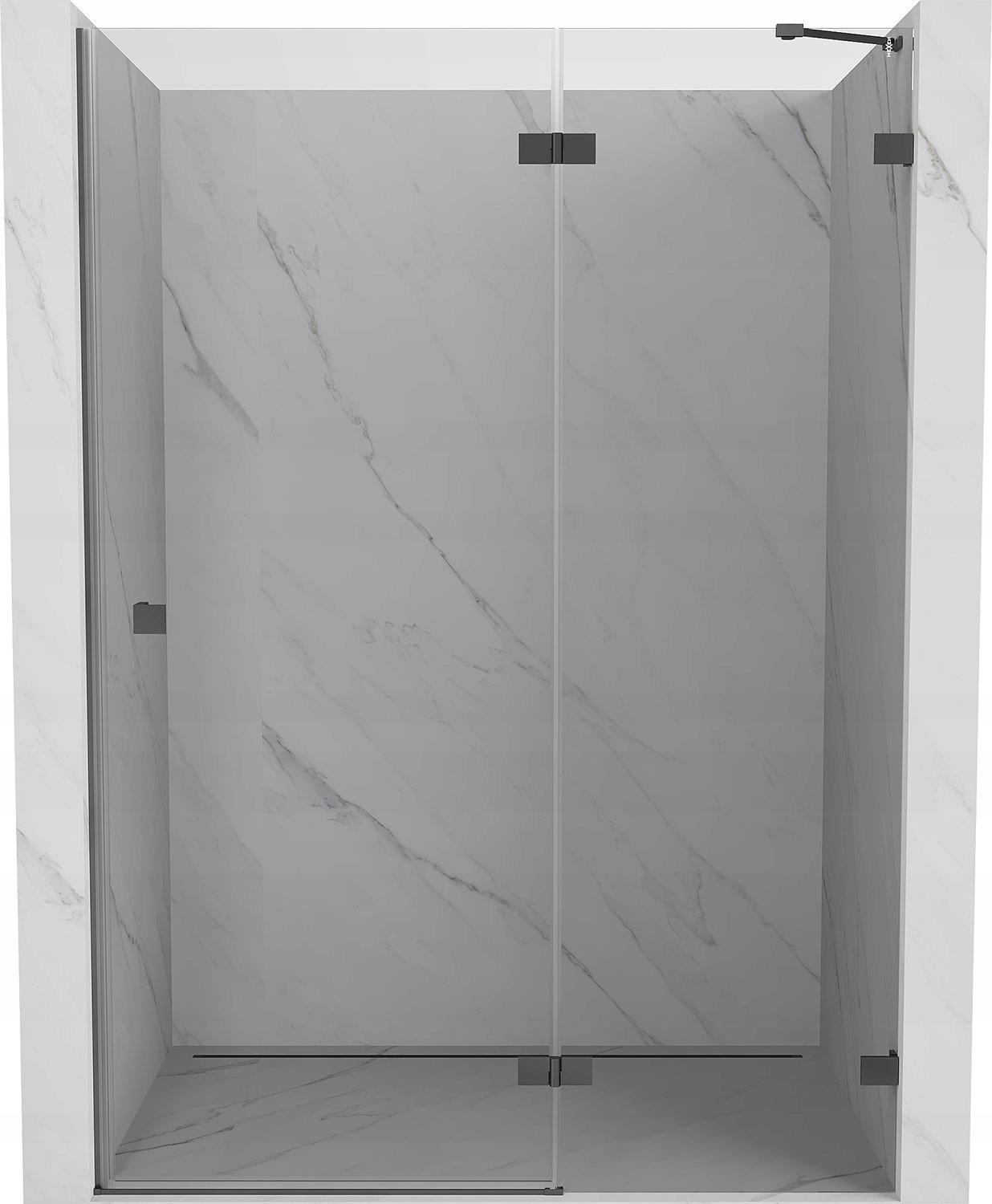 Mexen Lunar Drzwi Prysznicowe Uchylne Prawe 130 CM Transparent Gun Metal