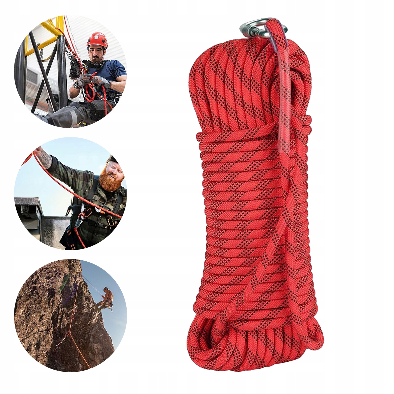 Linka Sznura Lina Wspinaczkowa 30M 12MM Kotwicząca Asekuracyjna Wspinaczk