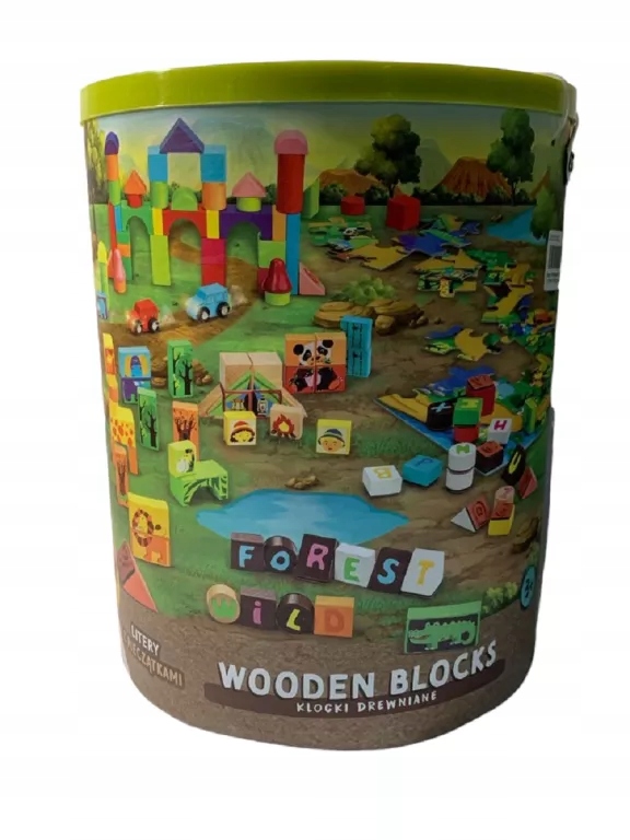 Elefun DREWNIANE KLOCKI LITERY Z PIECZĄTKAMI SAFARI Kod producenta 324365