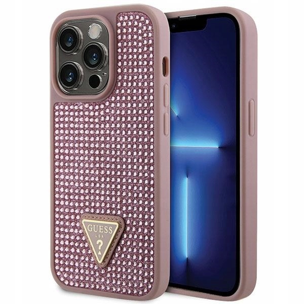 Guess GUHCP14LHDGTPP iPhone 14 Pro 6.1" růžový/pink hardcase Rhinestone Tri