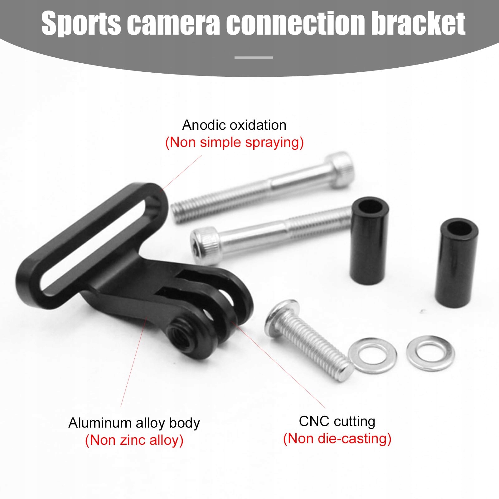 Adapter Uchwytu Rowerowego Do Kamery Sportowej GoPro Aluminiowy COSSWE — miniatura 2