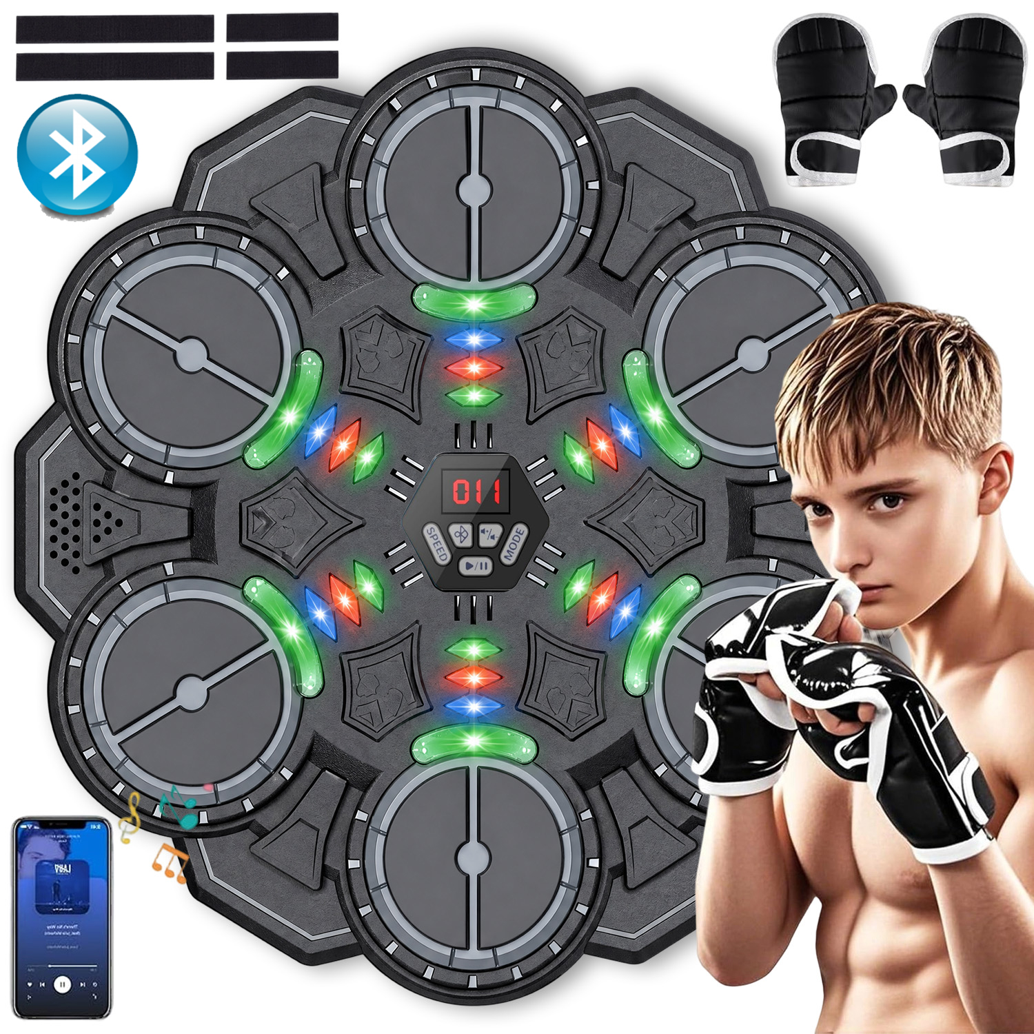 Bluetooth Elektronická Hudba Boxerský Štít 9 Rychlostních Režimů S Lampou