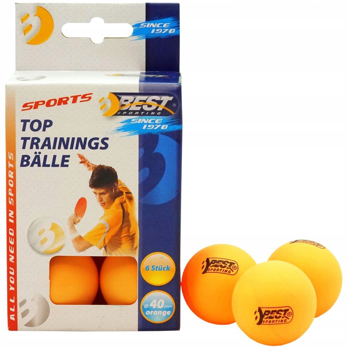 PIŁECZKI do TENISA STOŁOWEGO TRENINGOWE BEST SPORTING 6szt PING PONG