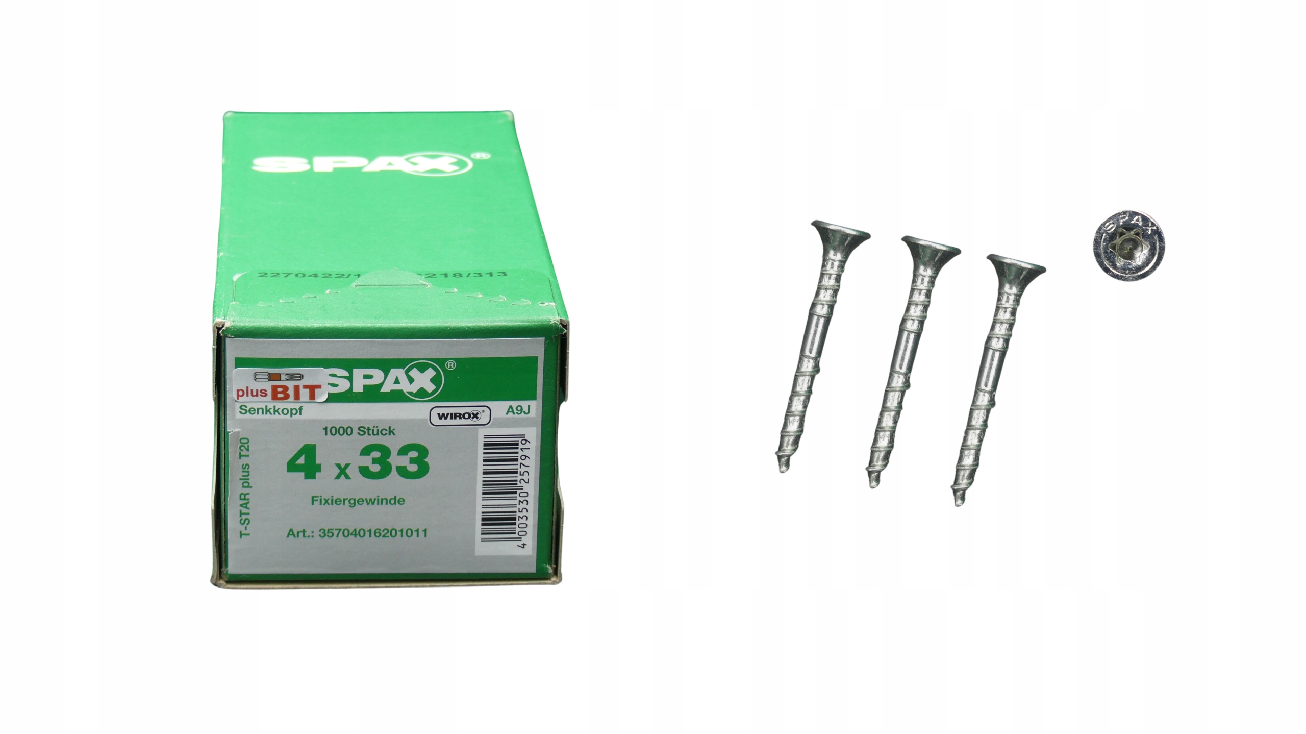 Spax Wkręty do drewna 4x33mm 1000szt bit