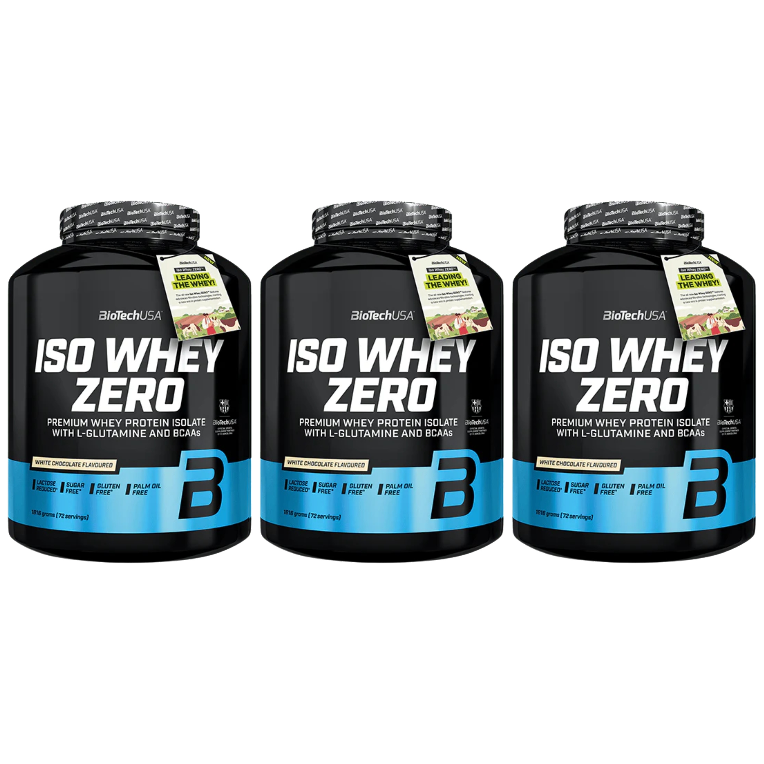 3x Syrovátkový Protein BioTech Iso Whey 1816 g Wpi bez laktózy Bílá Čokoláda
