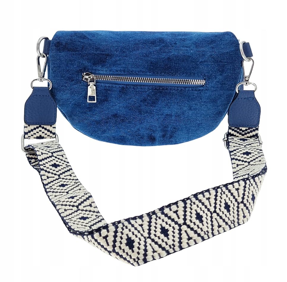 Jeansowa nerka saszetka damska z parcianym paskiem DAVID JONES Marka David Jones