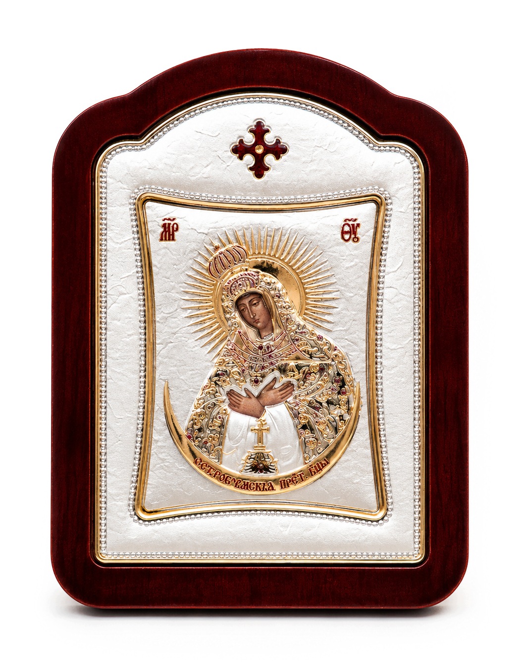 Ikona Stříbrná Panna Maria Ostrobramská 14x18 cm 00134