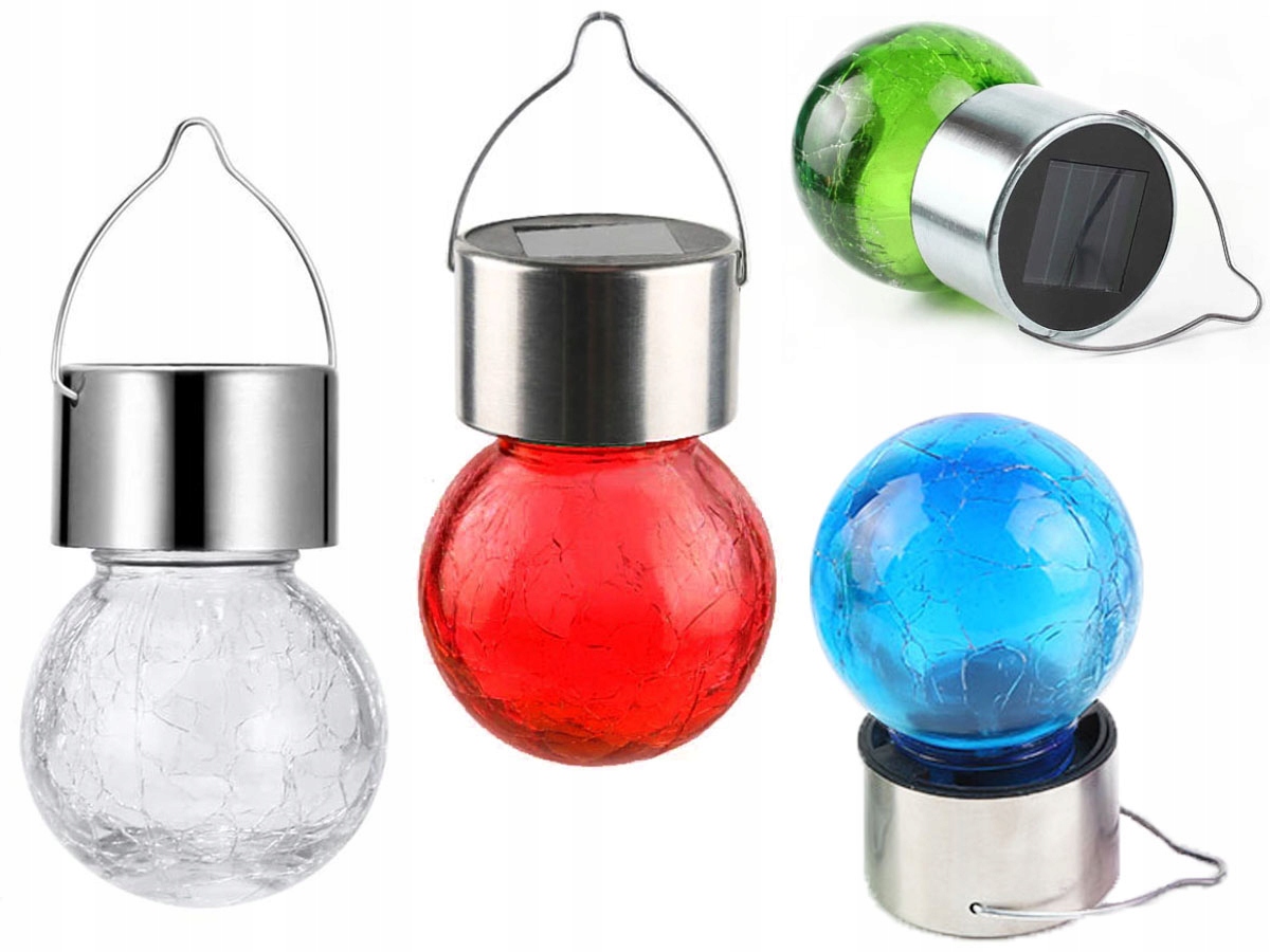 

lampa solarna żarówka kolorowe szkło dekor P-506
