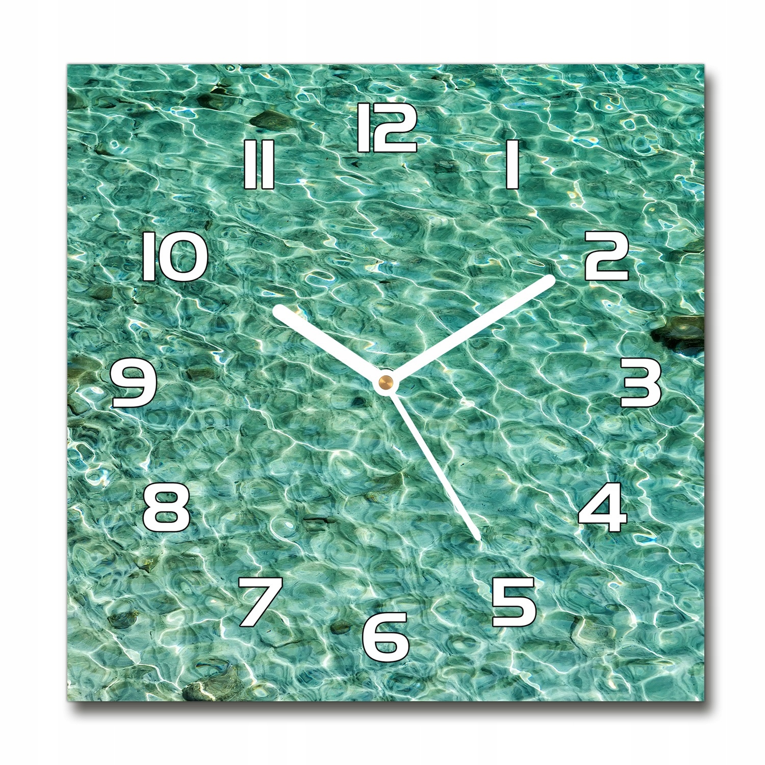 

Zegar szklany na ścianę Przejrzysta woda 30x30 cm