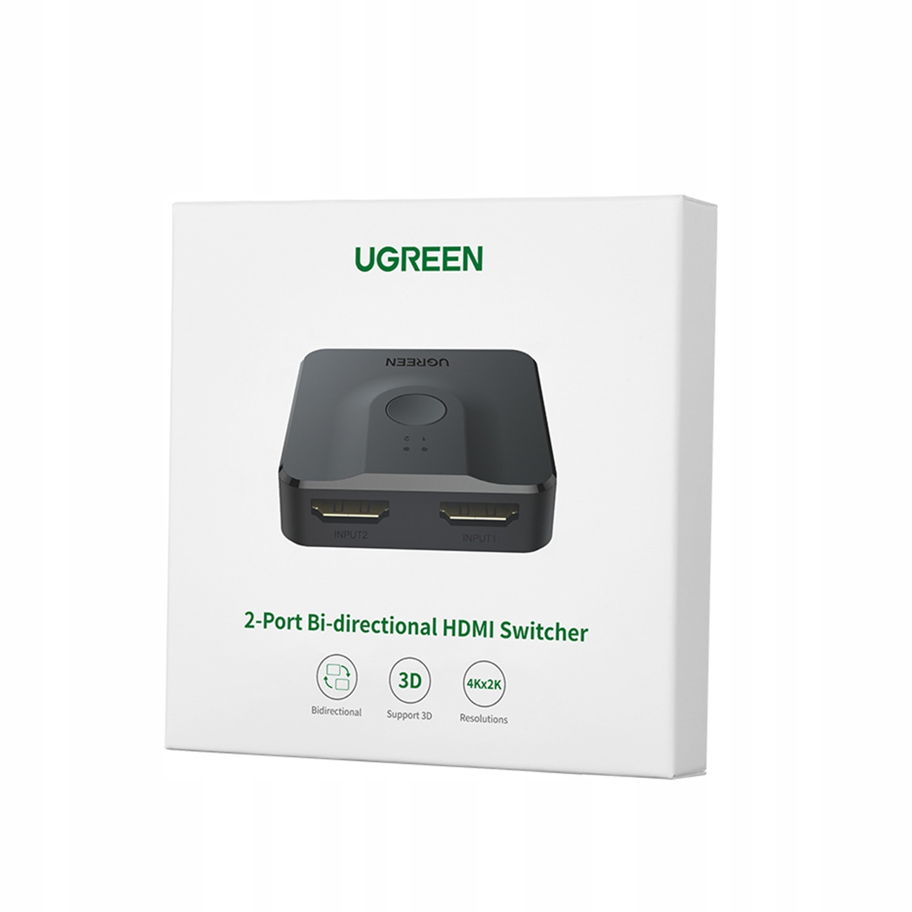 Ugreen switch przełącznik rozdzielacz Hdmi 2x Hdmi 4K 60Hz czarny (CM217)
