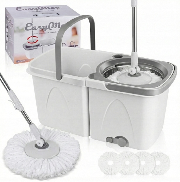 Čistící sada ProSpin 360° s vložkami z mikrovlákna – kbelík a ocel