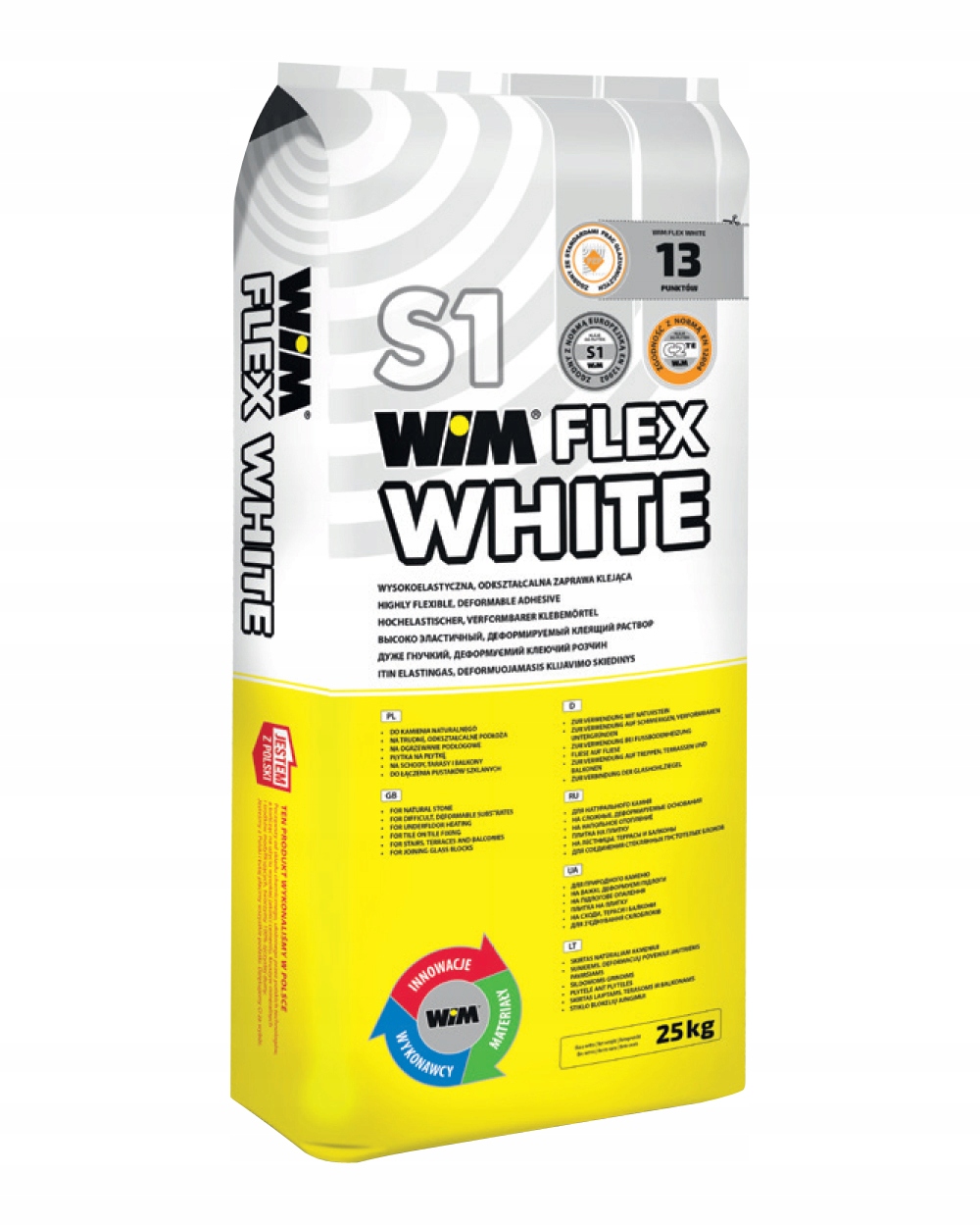 WIM FLEX S1 WHITE KLEJ WYSOKO ELASTYCZNY 25kg