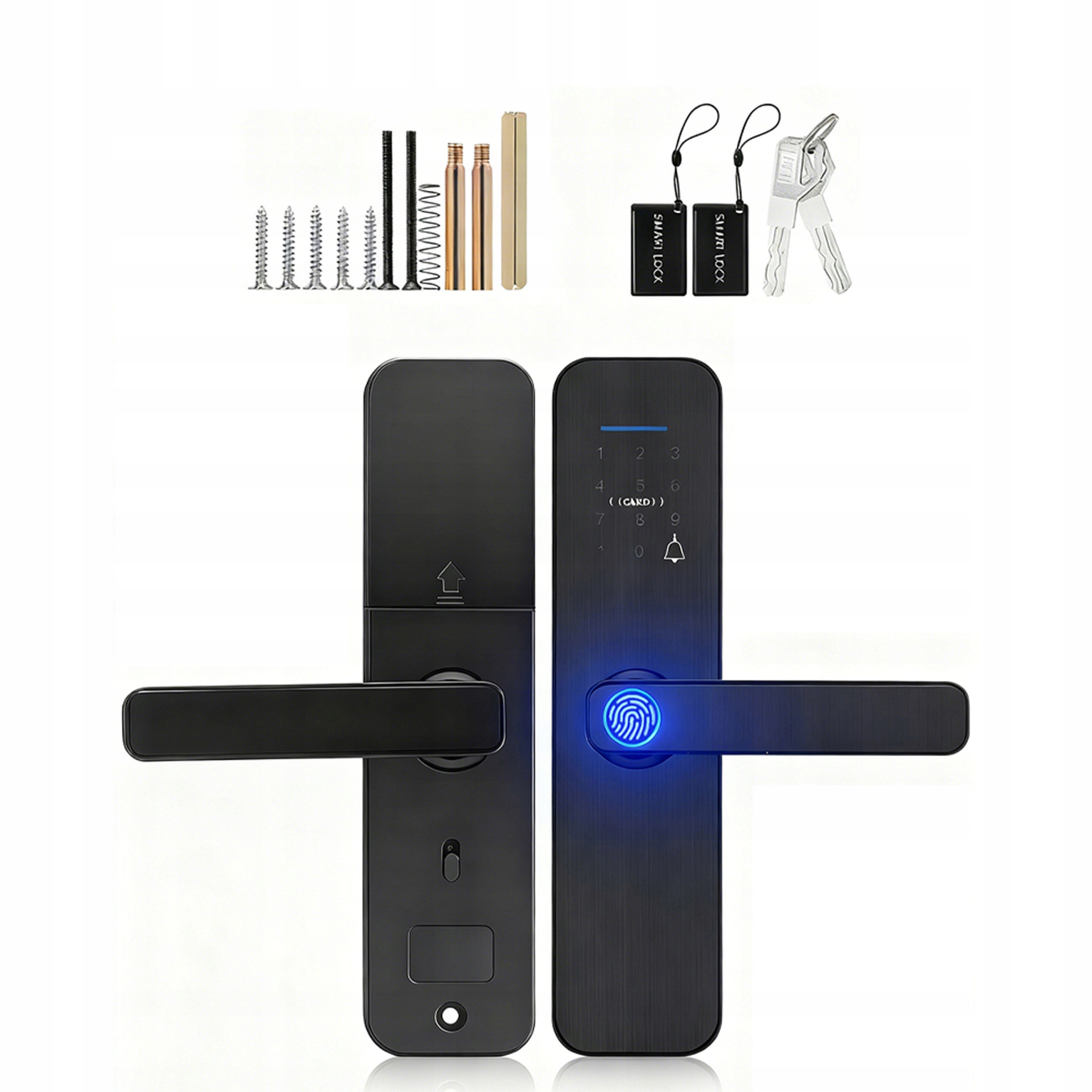 Elektronický zámek na dveře, chytrá klika na kód otisku prstu