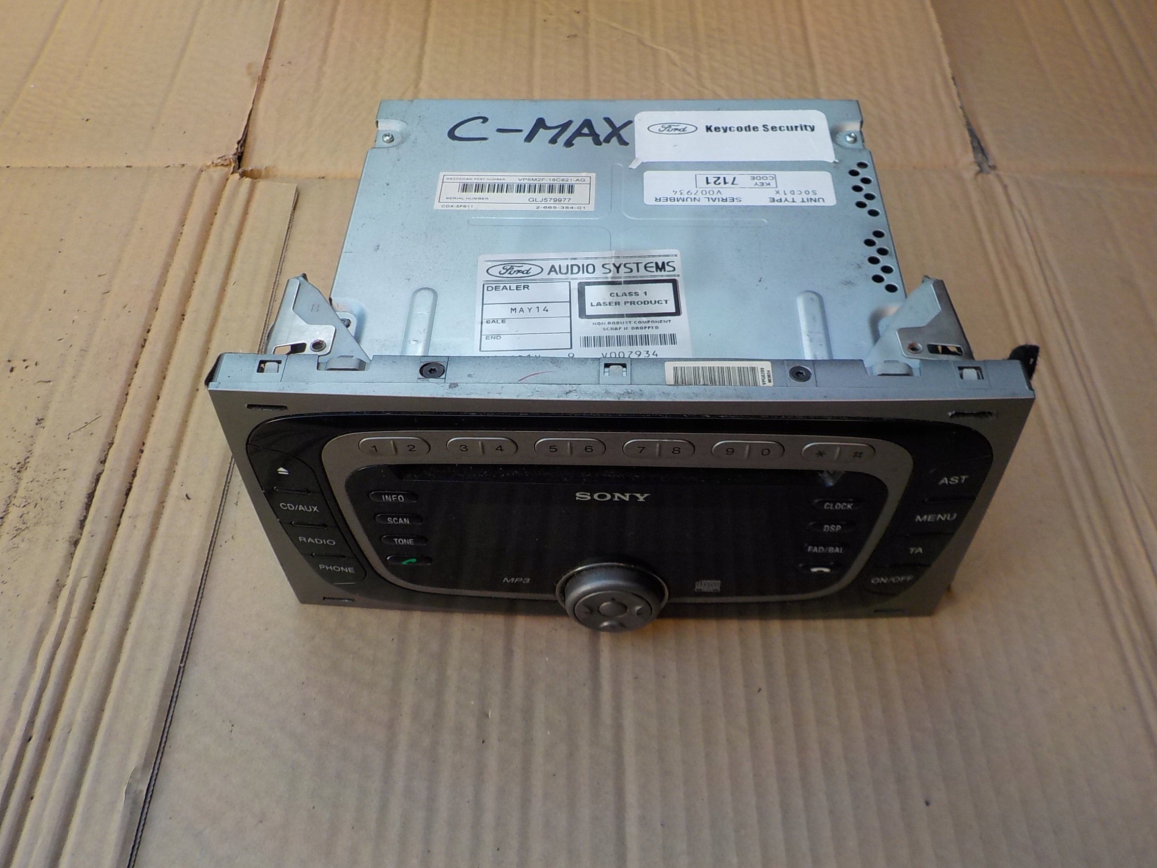 radio cd sony ford c-max mk1 8V4T-18C939-CE
