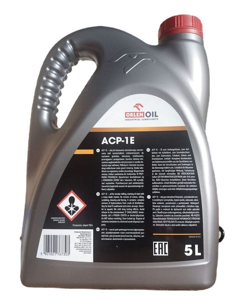 ORLEN OLEJ DO OBRÓBKI SKRAWANIEM ACP-1E ORLEN 5L Pojemność opakowania 5 l