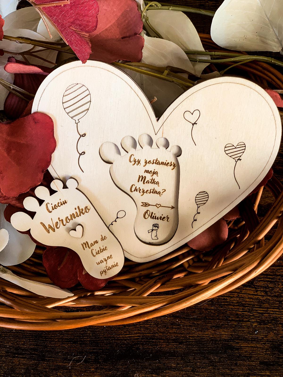 CIOCIU CZY ZOSTANIESZ MOJĄ CHRZESTNĄ ZAPROSZENIE CHRZEST PROŚBA CHRZESTNEJ Szerokość produktu 12 cm