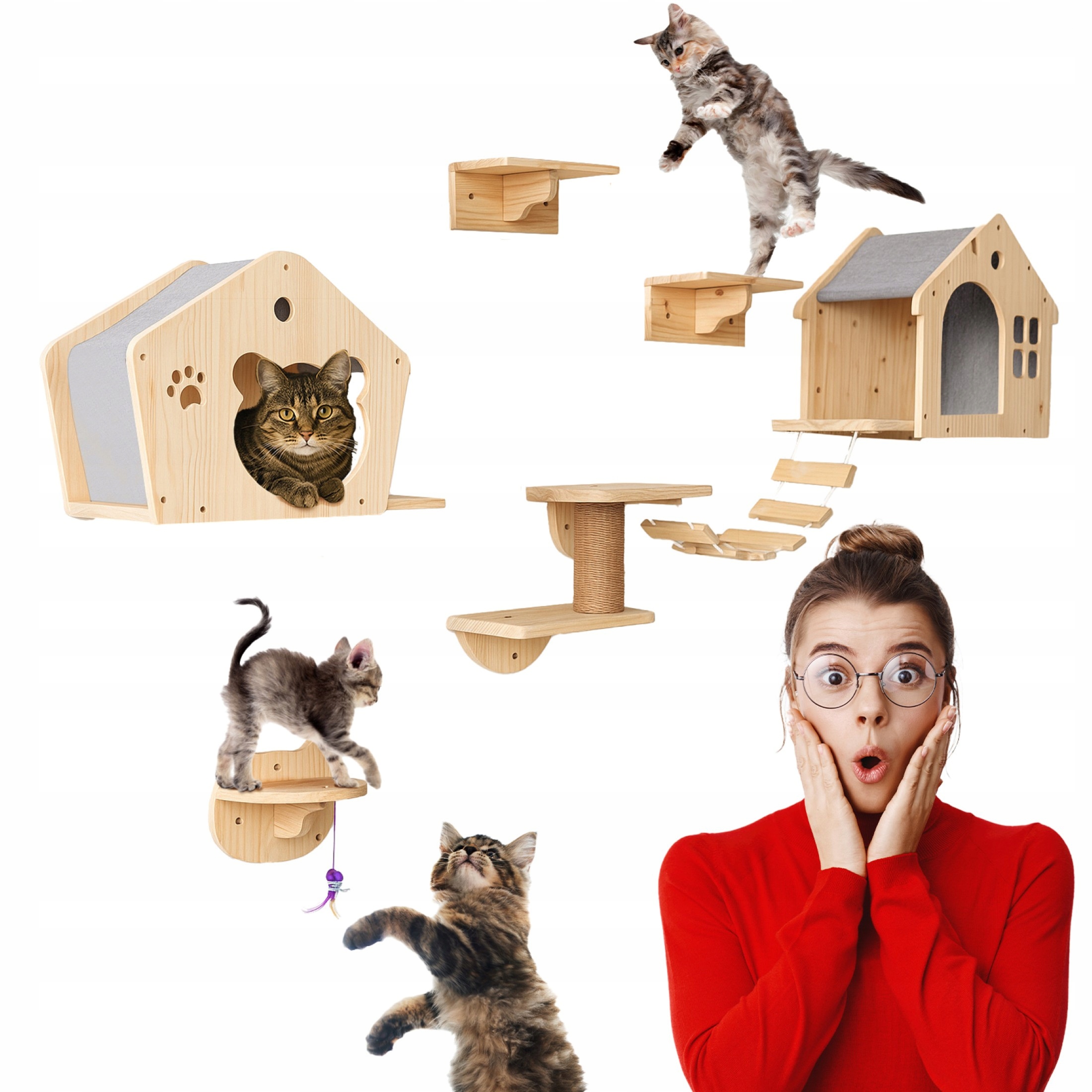 Dětské Hřiště Pro Kočky Lezecká Stěna Pelíšek Domeček Budka Pro Kočky