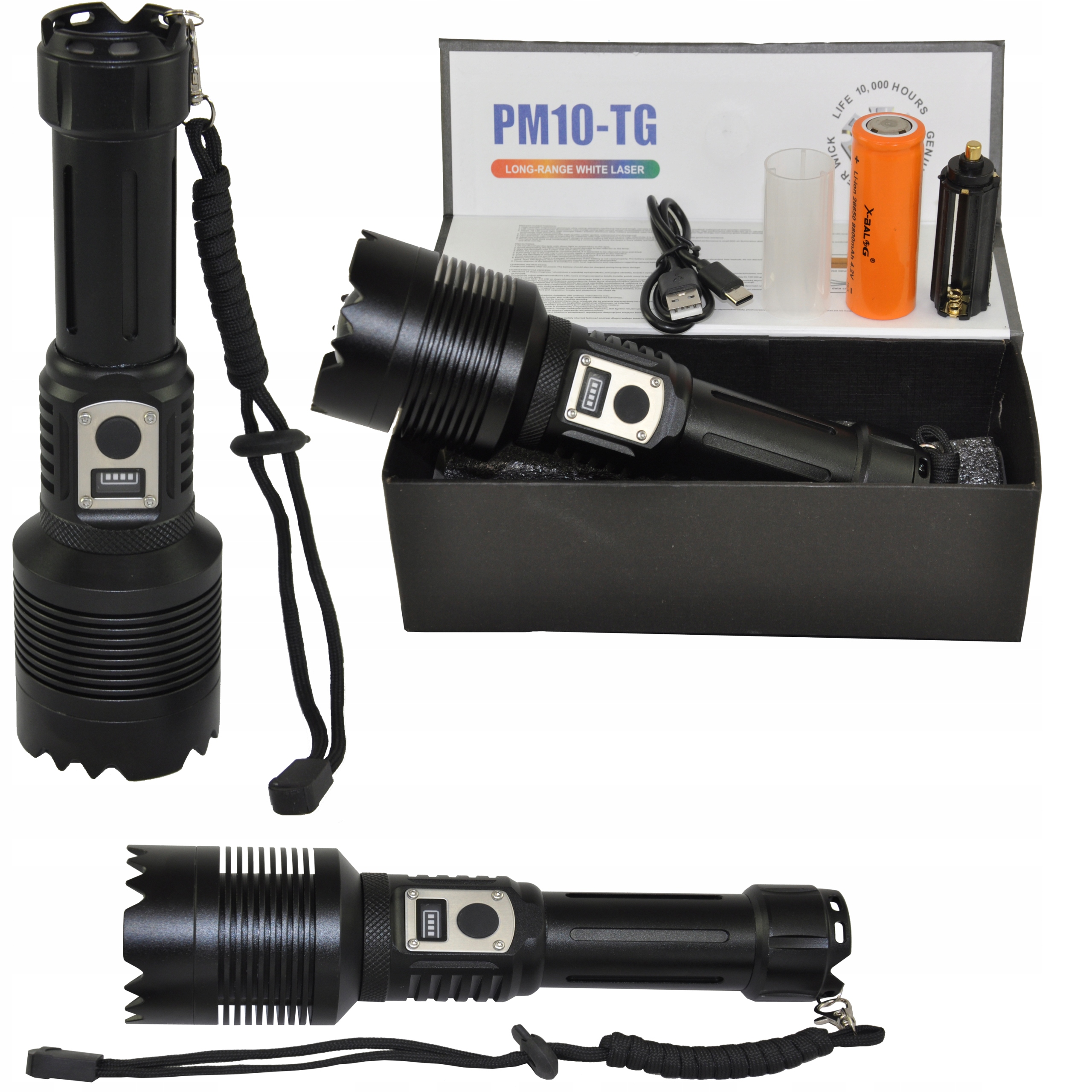 Мощный Перезаряжаемый фонарик P90 ZOOM 2000lm