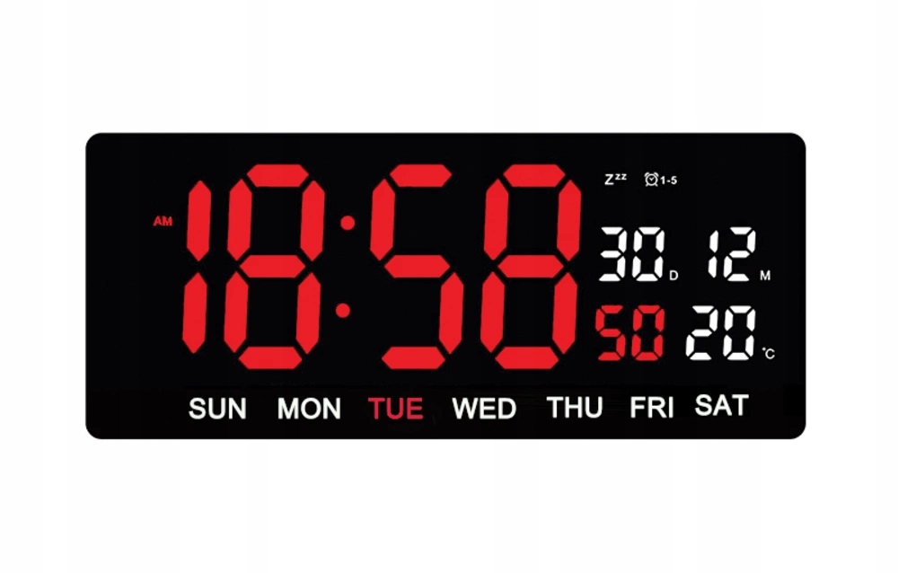 Hodiny Jvd DH3604.1 Čierny Alarm Digitálny Dátumovač Veľký Čitateľný