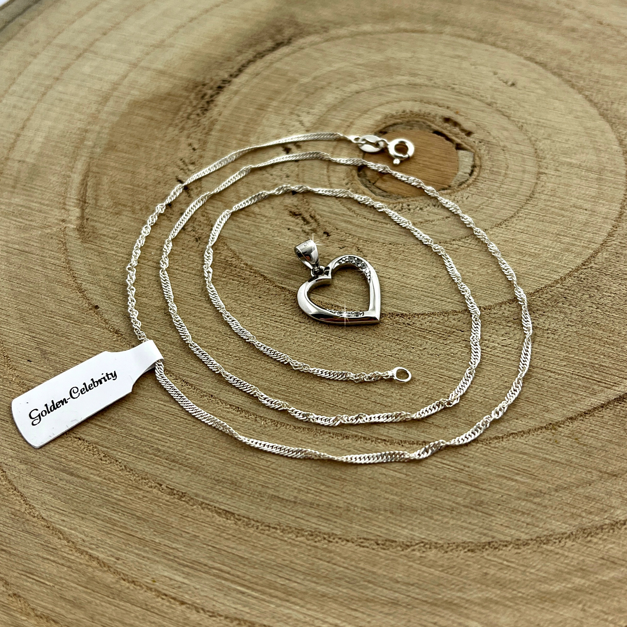 PREZENT NA ROCZEK DLA DZIEWCZYNKI PIĘKNY SREBRNY NASZYJNIK SERCE+DEDYKACJA Kolor srebrny