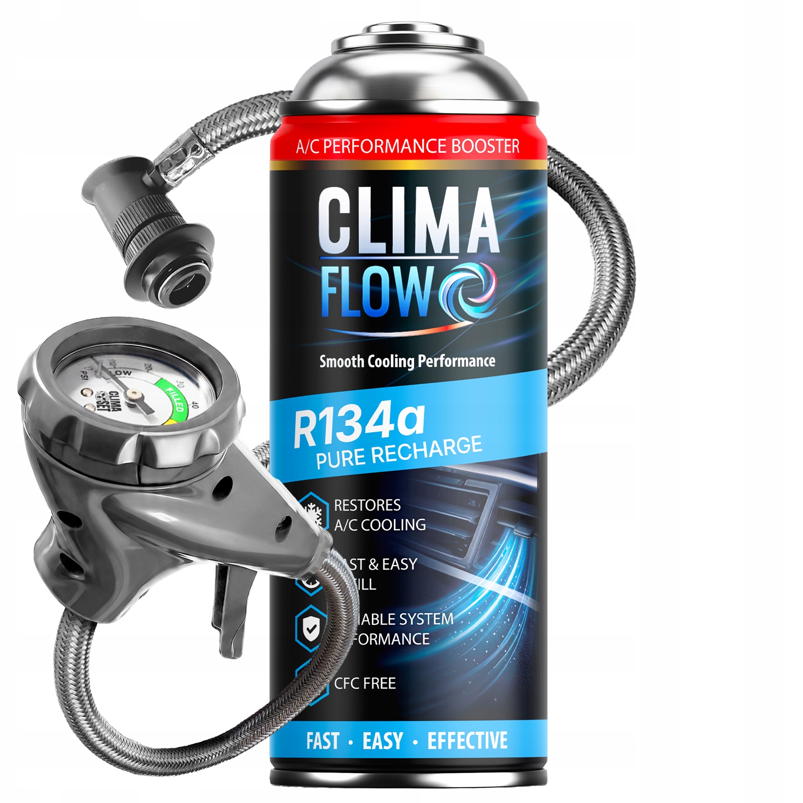 Clima Flow Klimatizace R134a Plyn Náhradní sada Klima Set Hq Vypouštěcí kabel