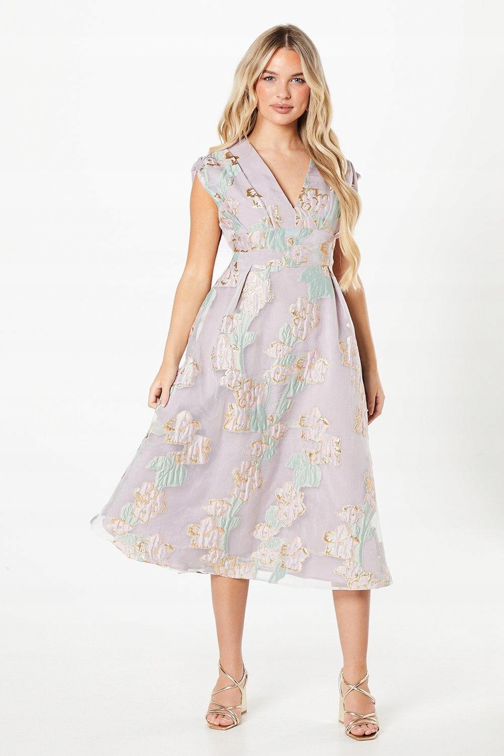 Coast Světle Fialová Šaty MIDI Vzor (34)