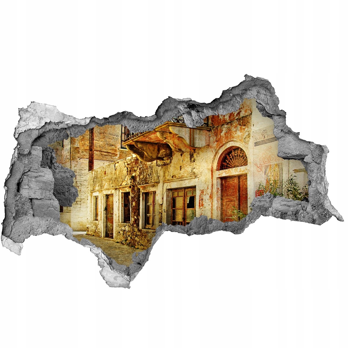 

Fototapeta dziura na ścianę 3d Uliczki w Grecji