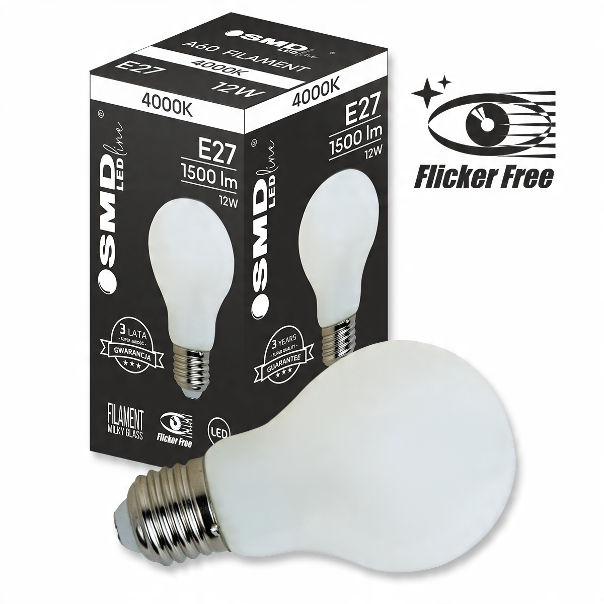 

Żarówka Smd LEDline E27 Filament 12W A60 Neutralna