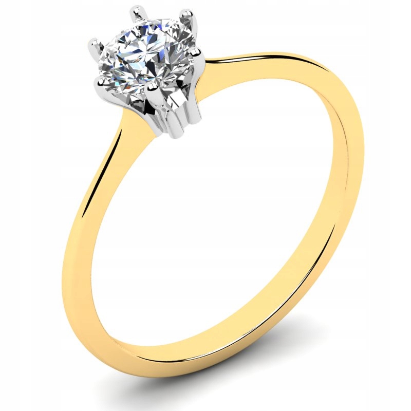 

Klasyczny Pierścionek Złoty Z Biełym Topazem