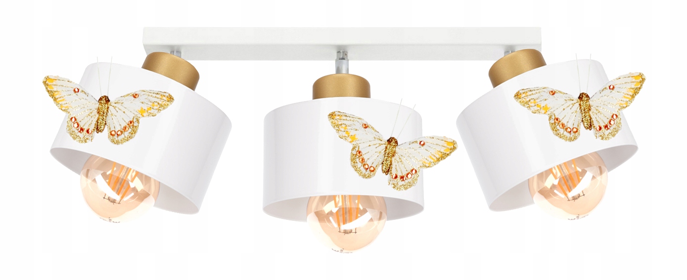 

Lampa Sufitowa Regulowana Loft Motylek 3 Złota