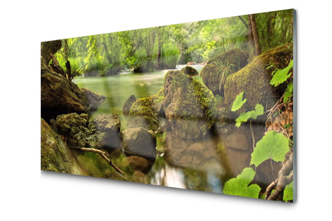 

Panel szklany dekor Skała Jezioro 120x60 + Klej
