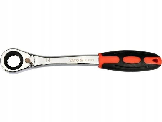 YT-02376 Klucz oczkowy odgięty z grzechotką 14mm