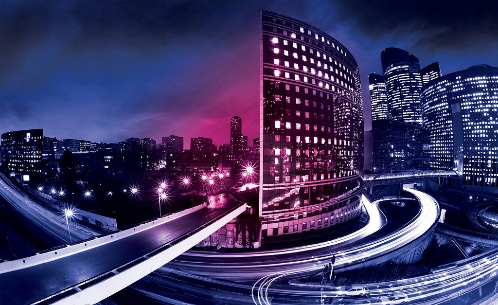 Fototapeta Nočné mesto Futurizmus Architektúra Perspektíva 312x219 lepidlo