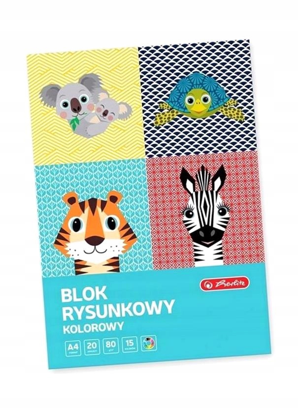 BLOK RYSUNKOWY A4/20K KOLOR CUTE ANIMALS (10SZT)