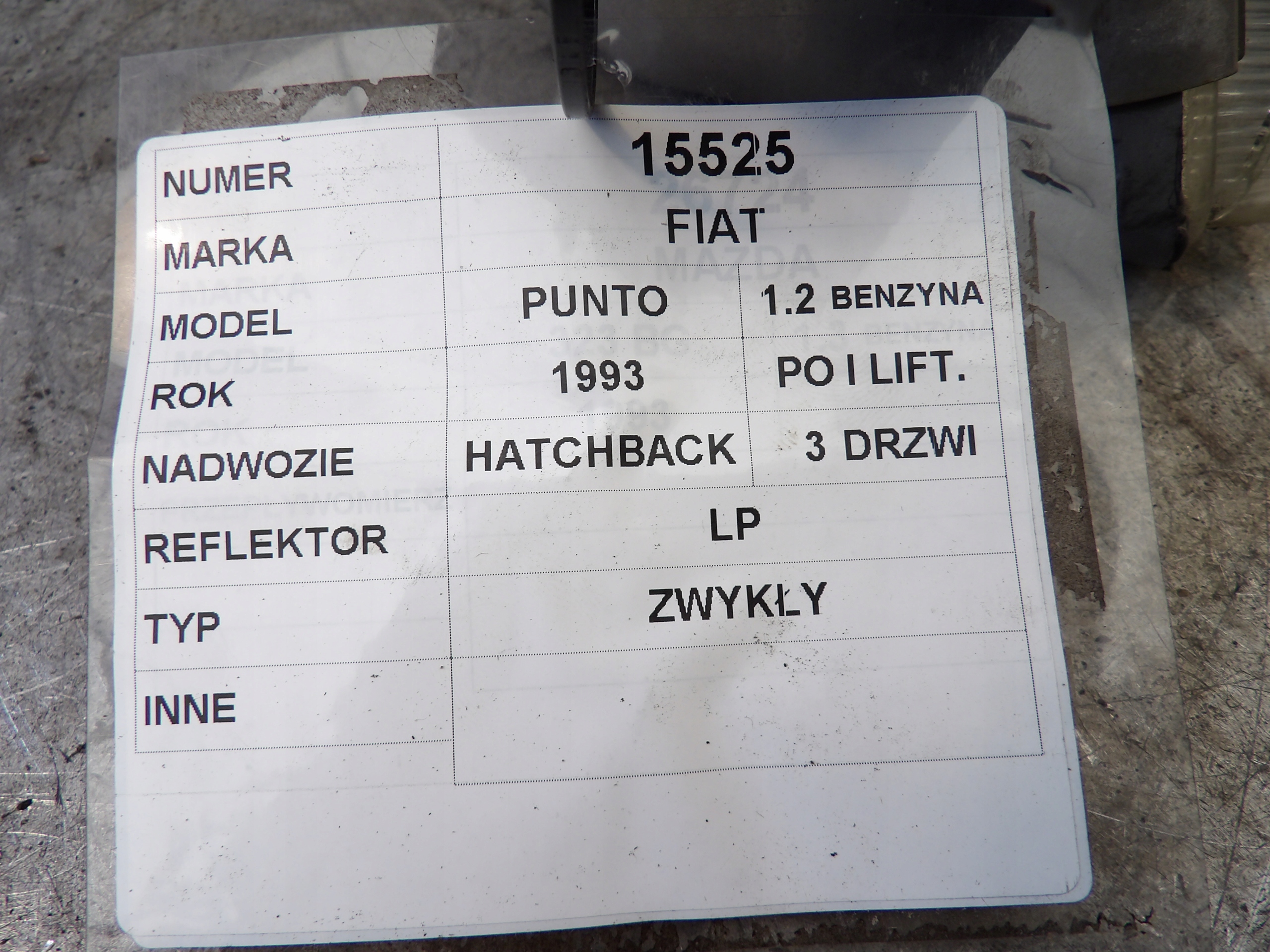 Fiat Punto and light front left 20-3097