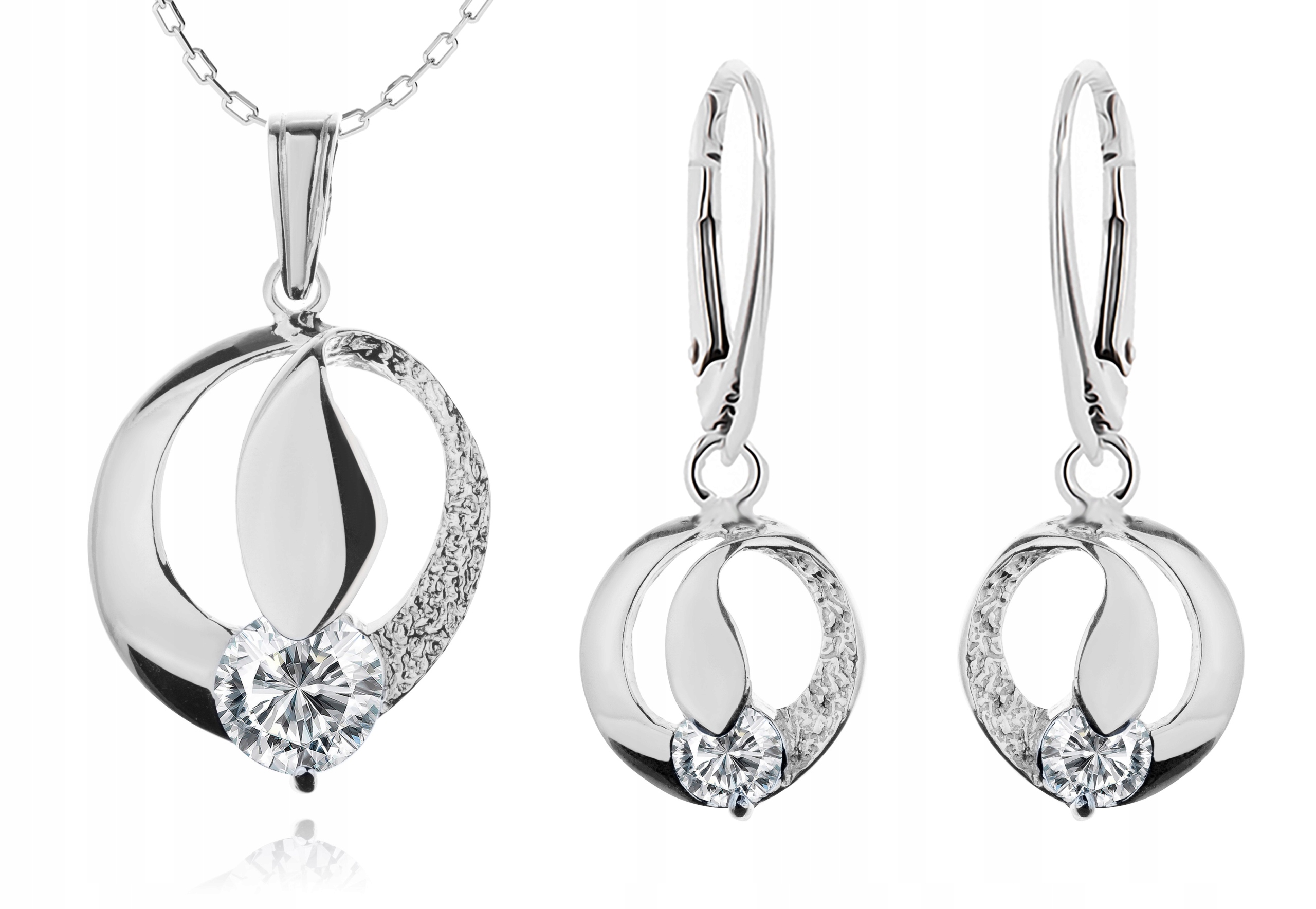 

Srebrny Komplet Biżuterii Z Cyrkoniami Angiels.zap