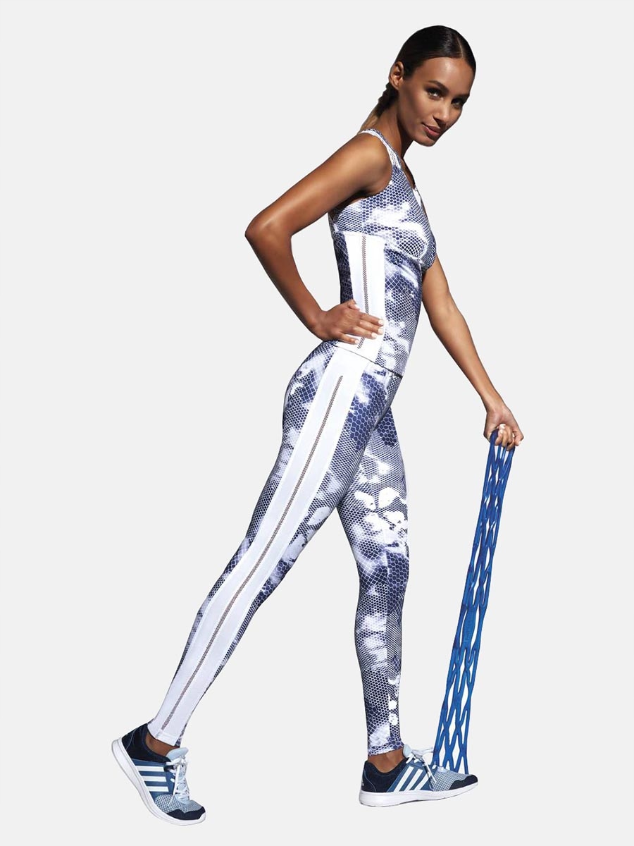 Damskie legginsy sportowe niebieskie Bas Bleu, r. S