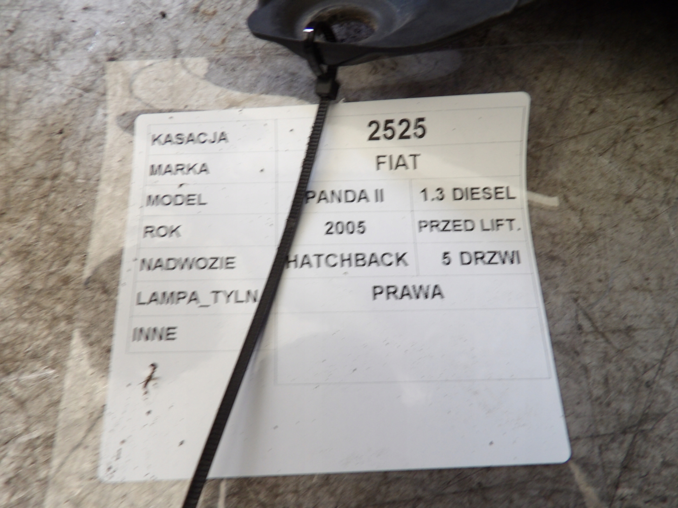 Fiat Panda II light rear right 51763006 HB 5D