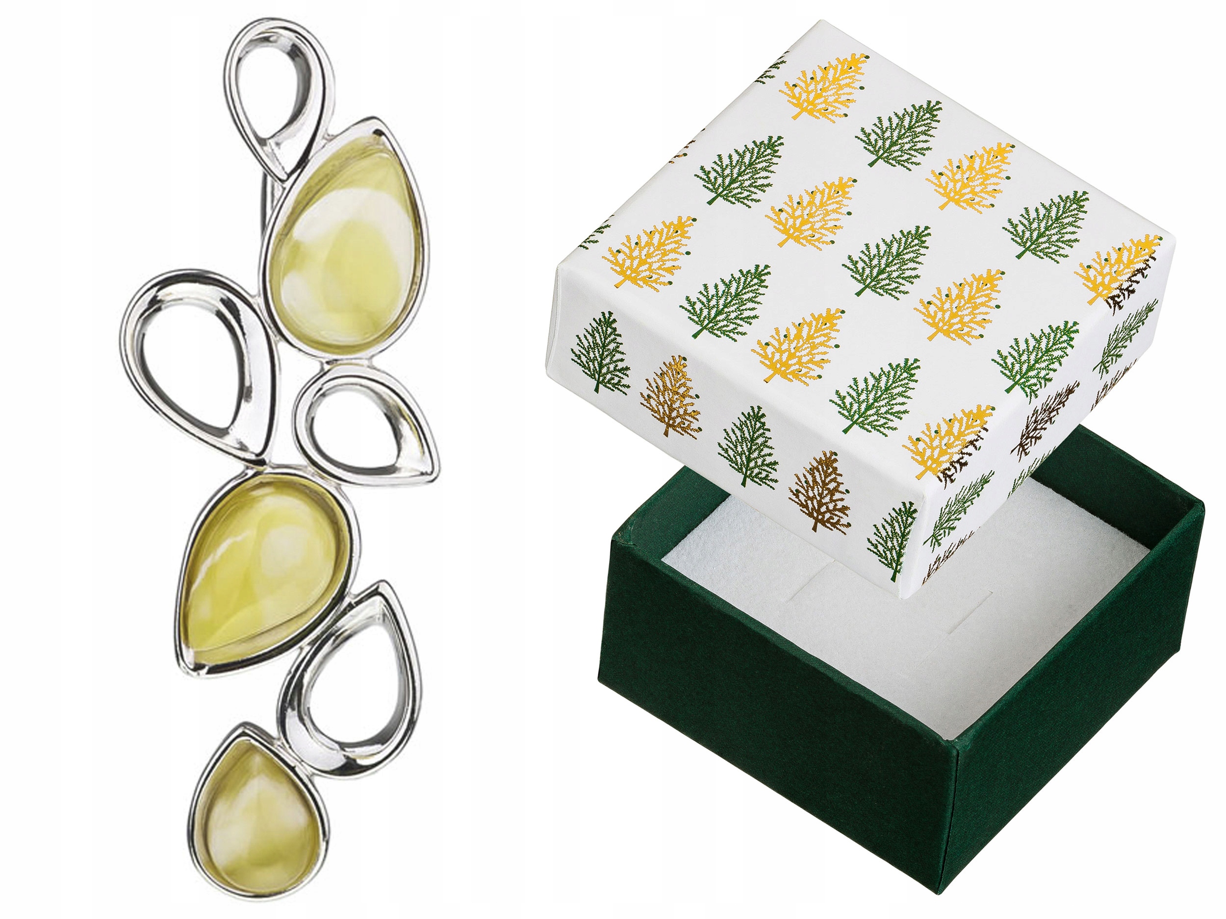 Stříbrný Přívěsek Kapky s mléčným jantarem Ažurový přívěsek Slzy 925