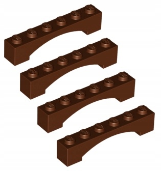 

Lego łuk mostek 1x6x1 brązowy 4 szt 92950 Nowy
